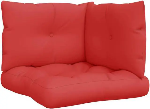 Alt view image 15 of 17 - vidaXL Chair Cushion 3 Pcs Outdoor Pallet Seat Cushion Sofa Pad Red Fabric