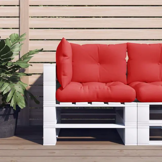 Alt view image 4 of 17 - vidaXL Chair Cushion 3 Pcs Outdoor Pallet Seat Cushion Sofa Pad Red Fabric