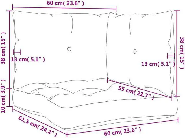 Alt view image 17 of 17 - vidaXL Chair Cushion 3 Pcs Outdoor Pallet Seat Cushion Sofa Pad Red Fabric