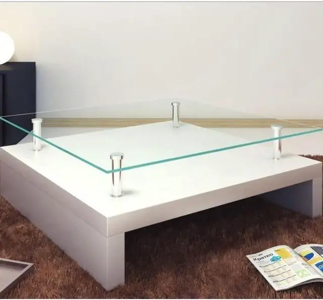 Alt view image 6 of 13 - vidaXL Coffee Table End Table Accent Sofa Table with Glass Tabletop White