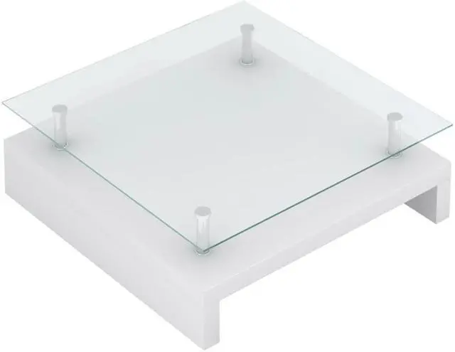 Alt view image 13 of 13 - vidaXL Coffee Table End Table Accent Sofa Table with Glass Tabletop White