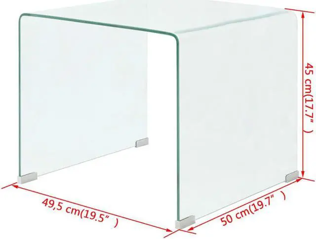 Alt view image 14 of 14 - vidaXL Coffee Table Sofa End Table Side Table Nightstand Tempered Glass Clear