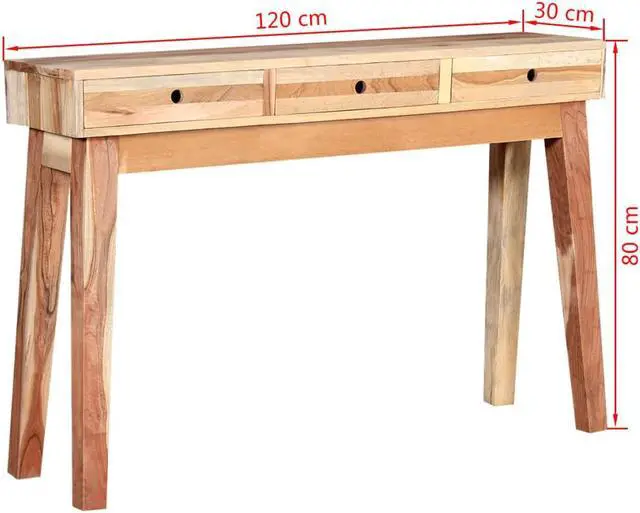 Alt view image 11 of 11 - vidaXL Console Table Entryway Side Table with 3 Drawers Solid Wood Reclaimed