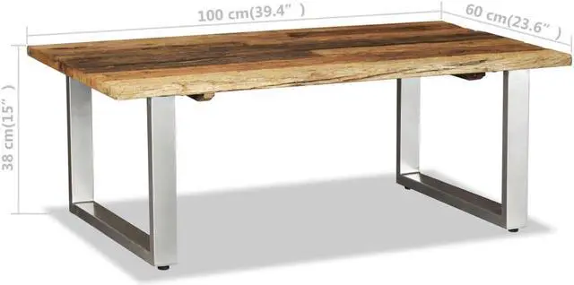 Alt view image 11 of 13 - vidaXL Coffee Table Sofa End Table Accent Side Table Solid Wood Reclaimed