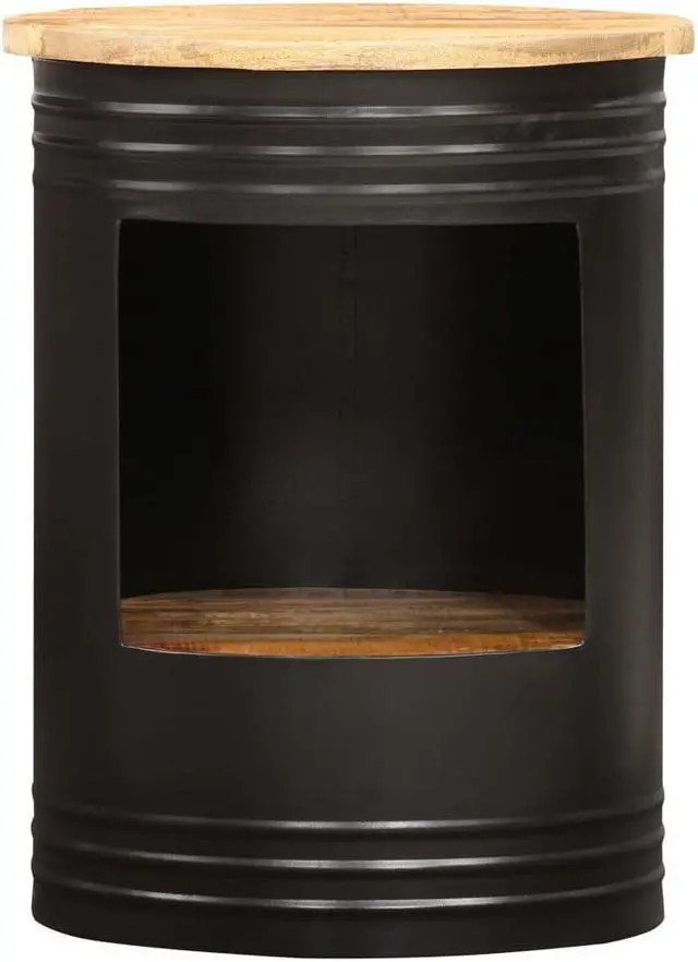 Alt view image 13 of 14 - vidaXL Coffee Table Round End Accent Sofa Table with Storage Solid Wood Mango