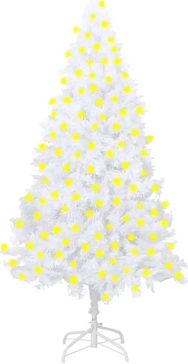 Main image of vidaXL Artificial Pre-lit Christmas Tree with Thick Branches Xmas Tree White