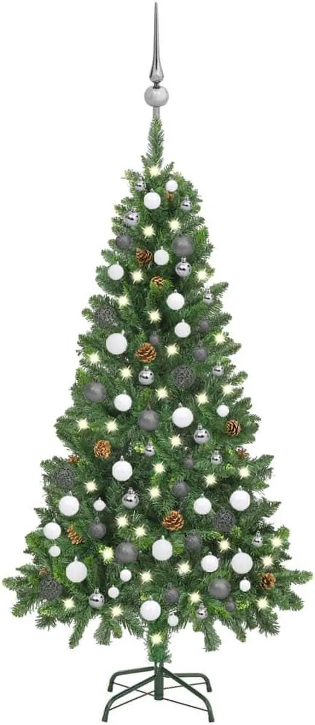 Main image of vidaXL Artificial Pre-lit Christmas Tree with Ball Set Pine Cones Xmas Tree