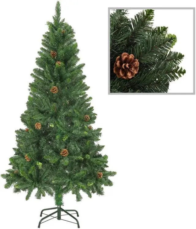Alt view image 2 of 7 - vidaXL Artificial Pre-lit Christmas Tree with Ball Set Pine Cones Xmas Tree