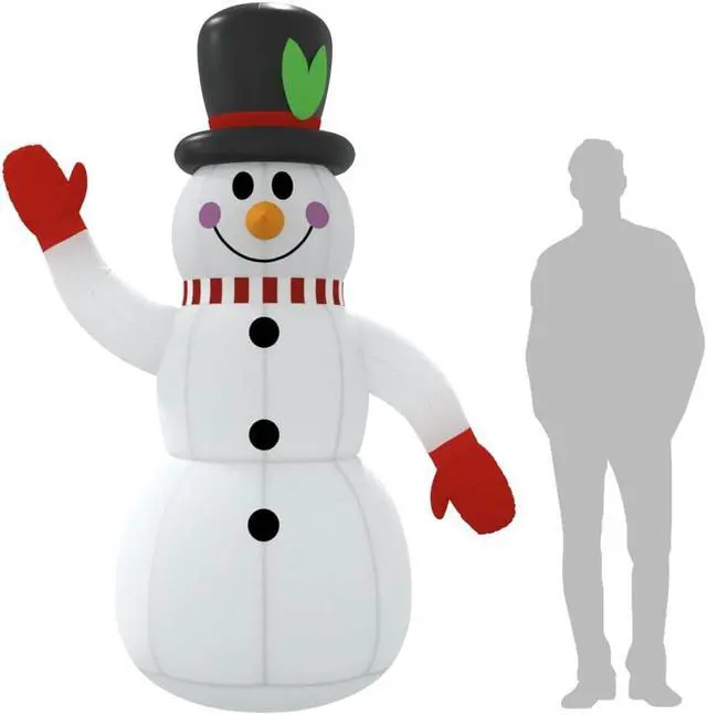 Alt view image 11 of 14 - vidaXL Inflatable Snowman with LEDs Holiday Blow up Ornaments Decorations