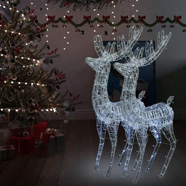 Main image of vidaXL Reindeer Christmas Decoration LEDs Christmas Lighting 2 Pcs Cold White