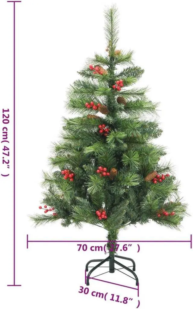 Alt view image 3 of 7 - vidaXL Artificial Hinged Christmas Tree 150 LEDs & Ball Set Holiday Decoration