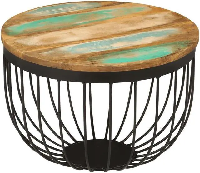 Main image of vidaXL Coffee Table Decorative Living Room Table Solid Wood Reclaimed and Steel