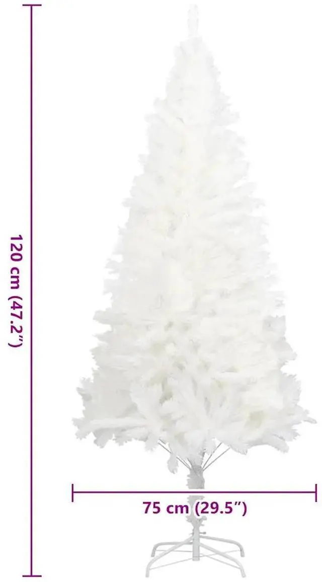 Alt view image 4 of 6 - vidaXL Christmas Tree Artificial Xmas Tree with Needle-Shaped Branches White