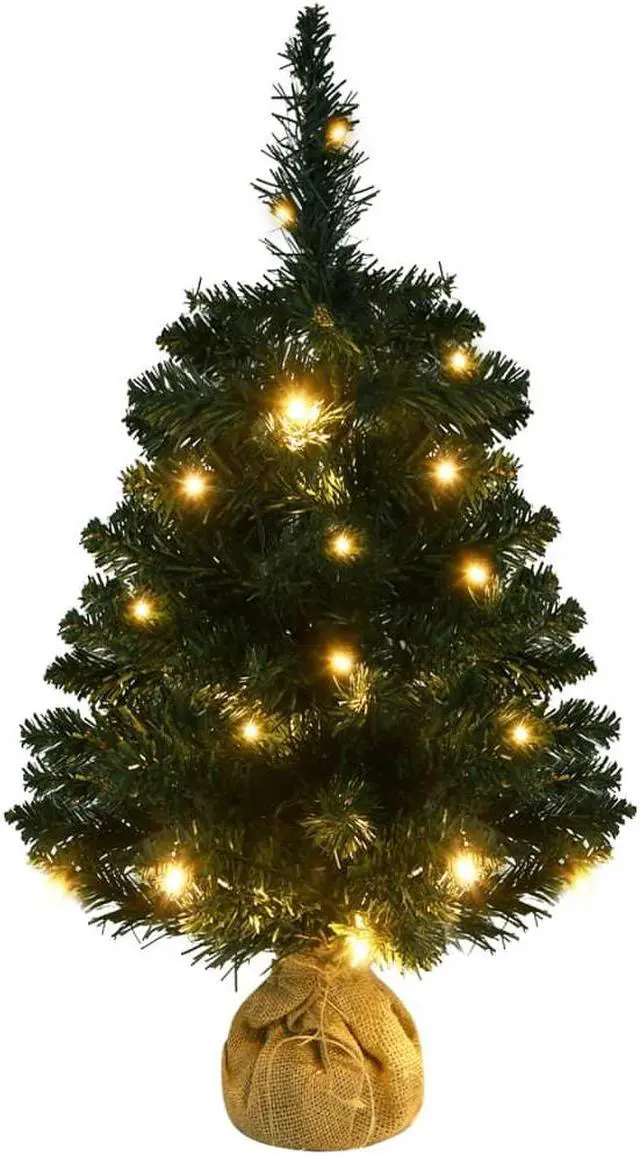 Alt view image 15 of 16 - vidaXL Artificial Pre-lit Christmas Tree with Stands Decoration Green PVC