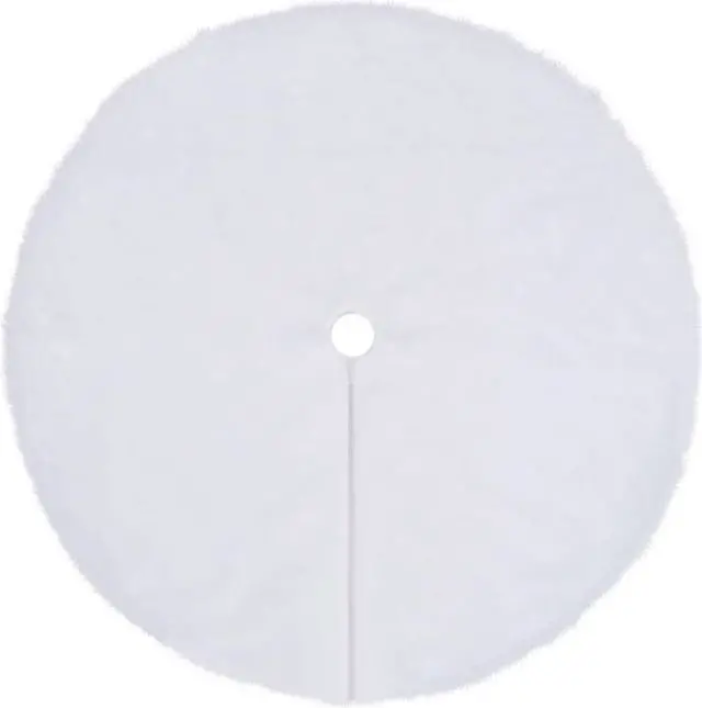 Alt view image 12 of 13 - vidaXL Christmas Tree Skirt Decoration Artificial Tree Mat White Faux Fur