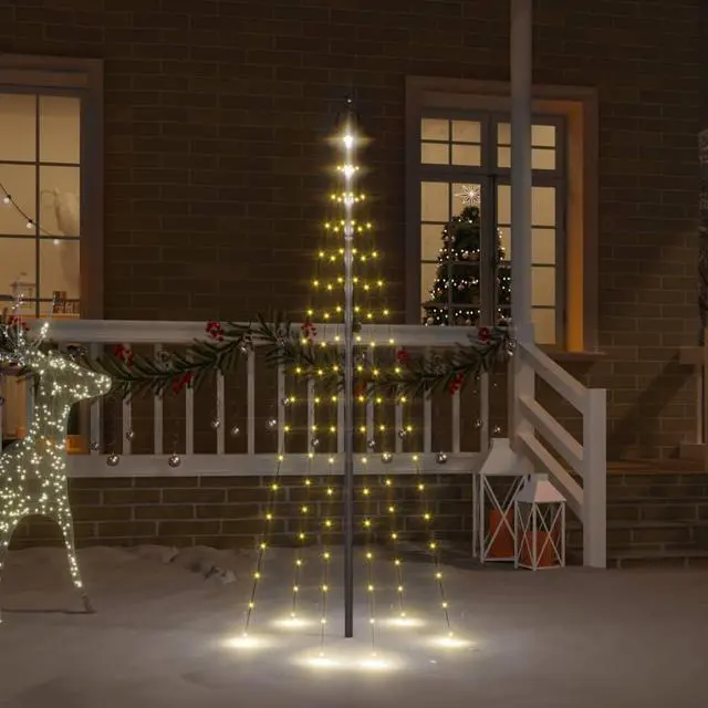 Alt view image 3 of 16 - vidaXL Christmas Tree Decoration Xmas Tree Lights on Flagpole Warm White LEDs