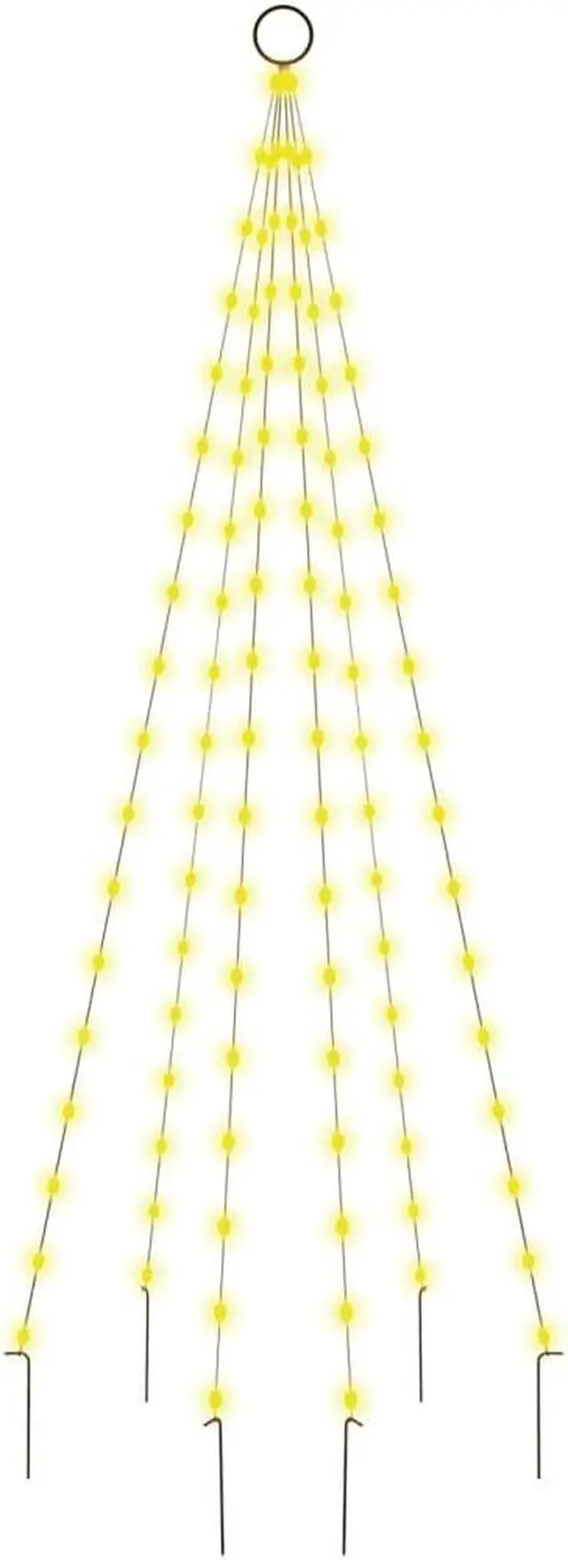 Alt view image 4 of 16 - vidaXL Christmas Tree Decoration Xmas Tree Lights on Flagpole Warm White LEDs