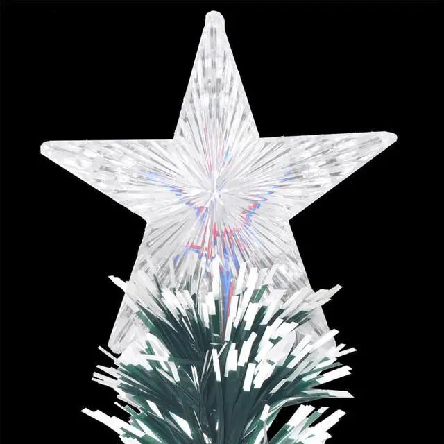 Alt view image 16 of 16 - vidaXL Pre-lit Christmas Tree Xmas Tree Decoration Green and White Fiber Optic