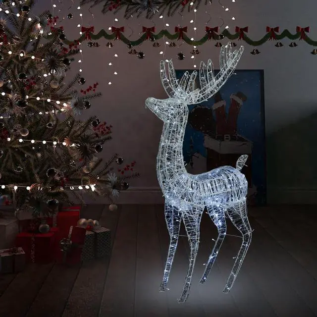 Alt view image 18 of 18 - vidaXL Reindeer Christmas Decoration LEDs Pre-Lit Christmas Lighting Cold White