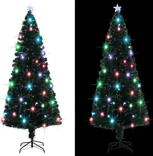 Alt view image 16 of 16 - vidaXL Artificial Christmas Tree with Stand/LED 82.7" Fiber Optic