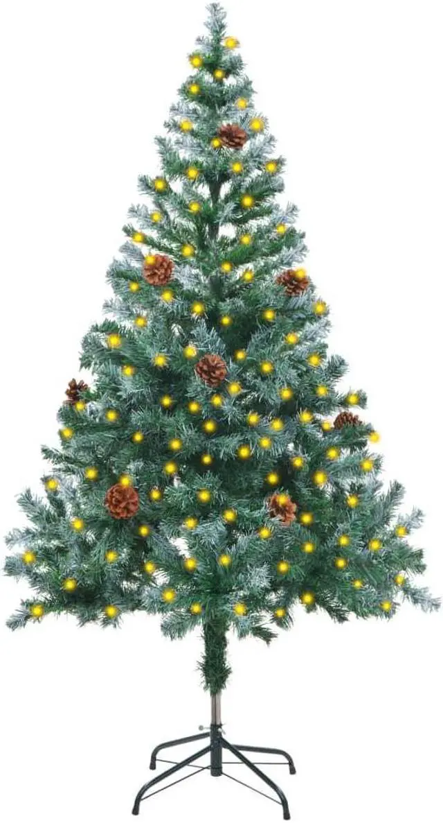Main image of vidaXL Frosted Pre-lit Christmas Tree with Pinecones Xmas Tree Decoration