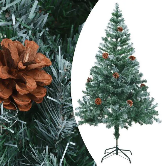 Alt view image 2 of 7 - vidaXL Frosted Pre-lit Christmas Tree with Pinecones Xmas Tree Decoration