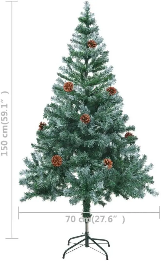 Alt view image 3 of 7 - vidaXL Frosted Pre-lit Christmas Tree with Pinecones Xmas Tree Decoration