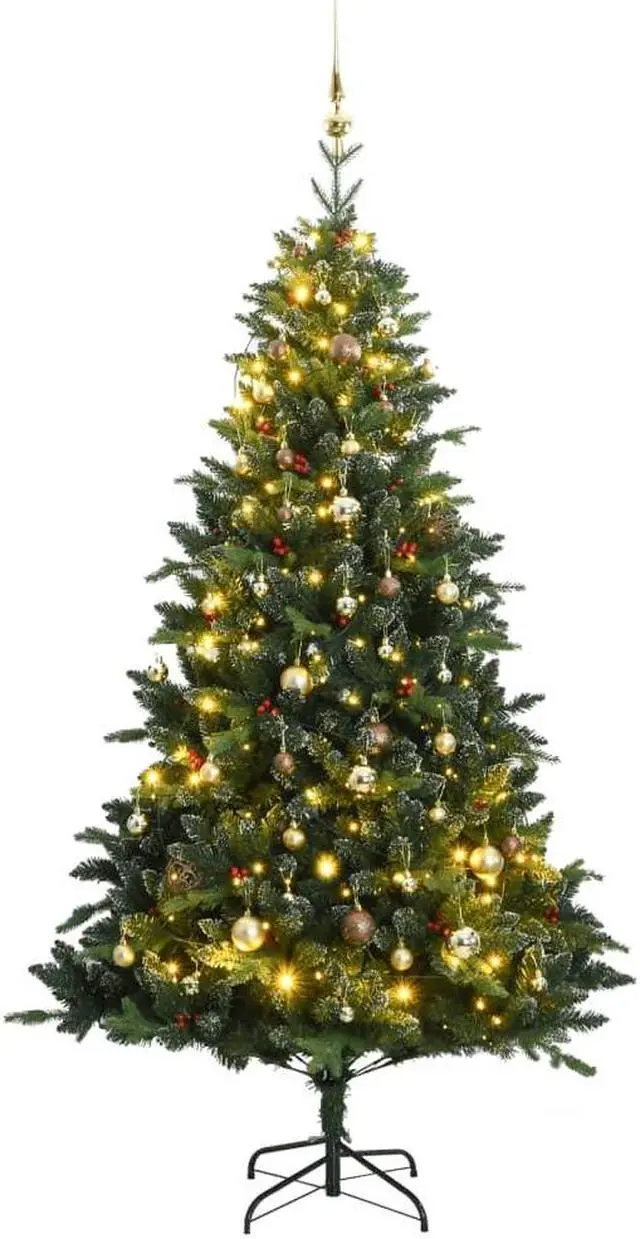 Main image of vidaXL Artificial Hinged Christmas Tree 300 LEDs and Ball Set Xmas Decoration