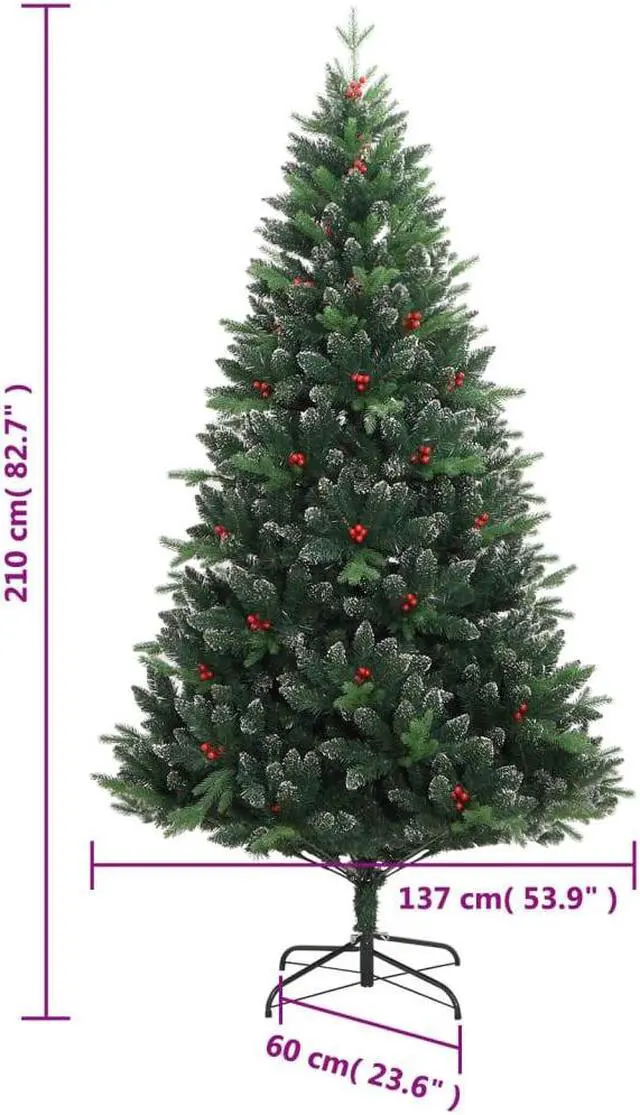 Alt view image 3 of 7 - vidaXL Artificial Hinged Christmas Tree 300 LEDs and Ball Set Xmas Decoration