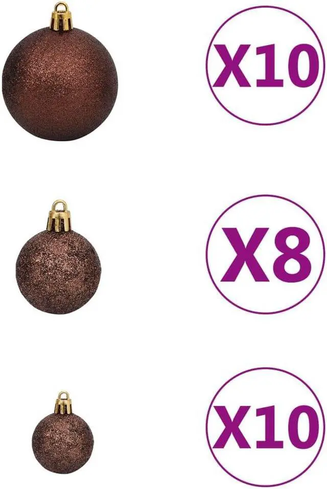 Alt view image 5 of 7 - vidaXL Artificial Hinged Christmas Tree 300 LEDs and Ball Set Xmas Decoration