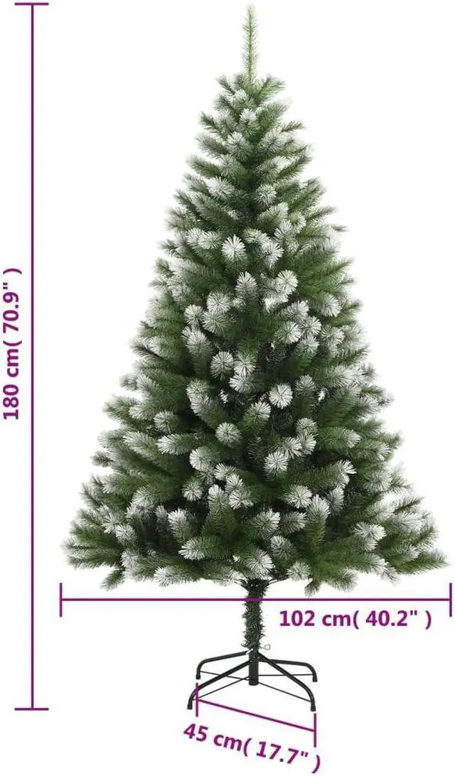 Alt view image 3 of 7 - vidaXL Artificial Hinged Christmas Tree 300 LEDs and Ball Set Xmas Decoration