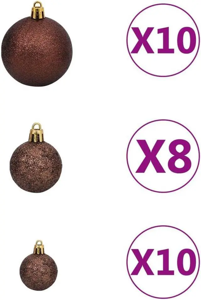 Alt view image 5 of 7 - vidaXL Artificial Hinged Christmas Tree 300 LEDs and Ball Set Xmas Decoration