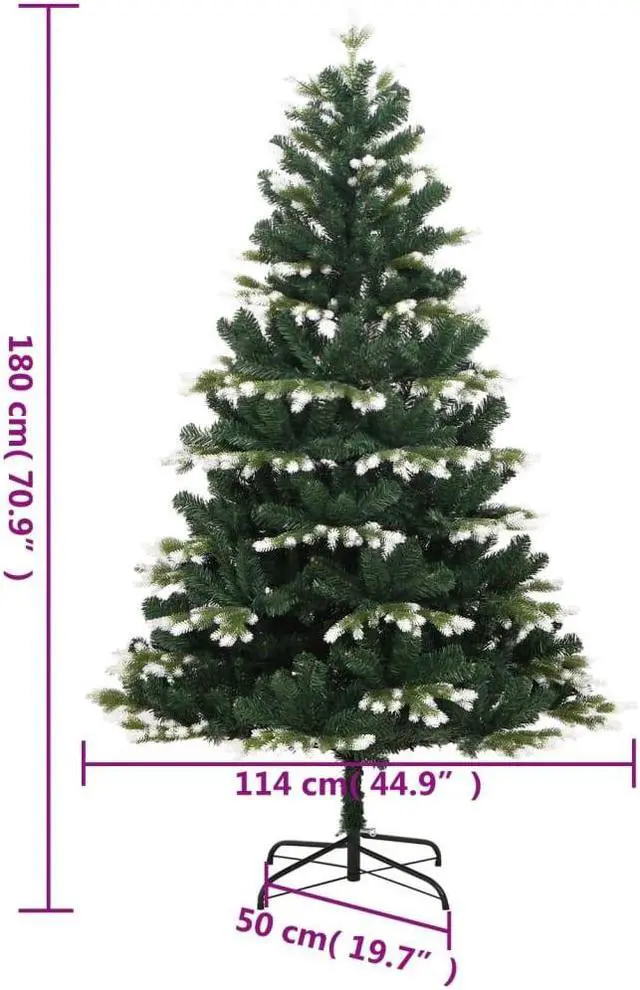 Alt view image 4 of 7 - vidaXL Artificial Hinged Christmas Tree 300 LEDs and Ball Set Xmas Decoration