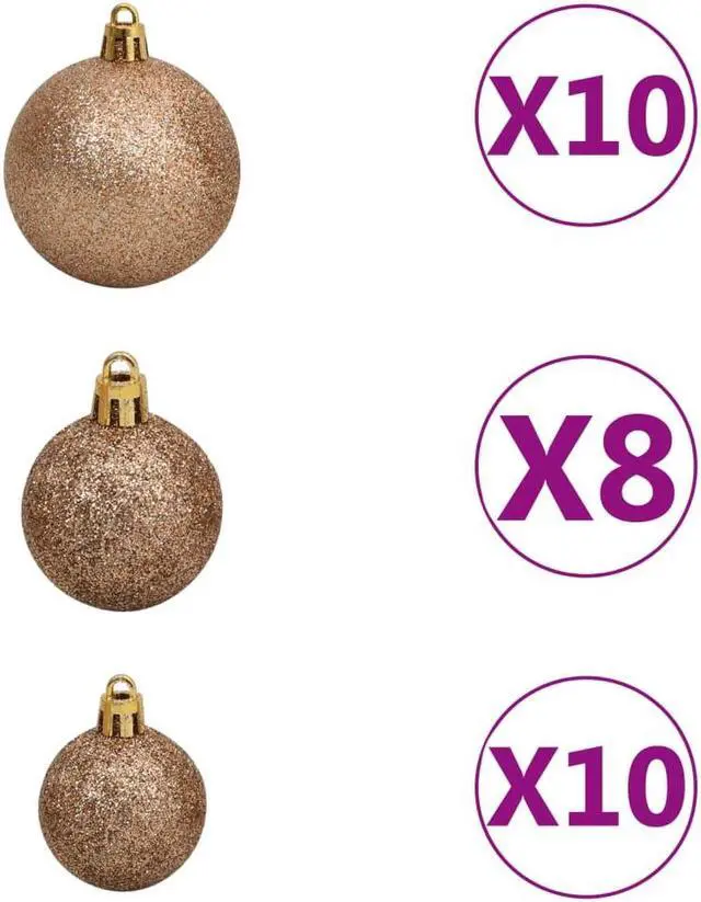 Alt view image 5 of 7 - vidaXL Artificial Hinged Christmas Tree 300 LEDs and Ball Set Xmas Decoration