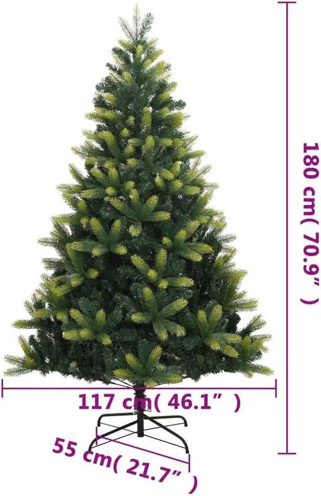 Alt view image 4 of 7 - vidaXL Artificial Hinged Christmas Tree 300 LEDs and Ball Set Xmas Decoration