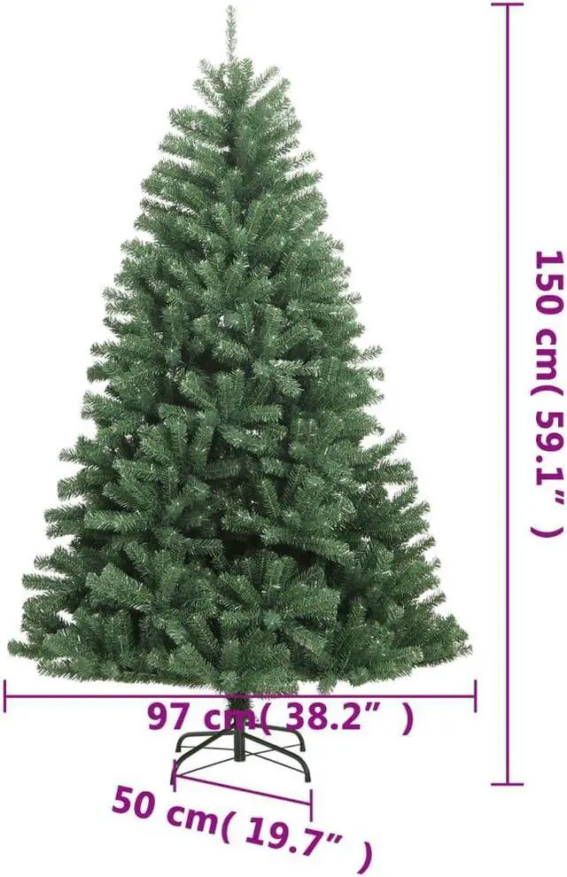 Alt view image 4 of 7 - vidaXL Artificial Hinged Christmas Tree 150 LEDs and Ball Set Xmas Decoration