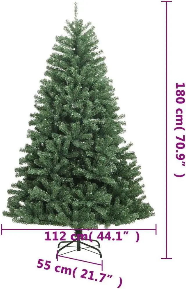 Alt view image 3 of 7 - vidaXL Artificial Hinged Christmas Tree 300 LEDs and Ball Set Xmas Decoration