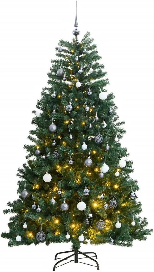 Main image of vidaXL Artificial Hinged Christmas Tree 300 LEDs and Ball Set Xmas Decoration