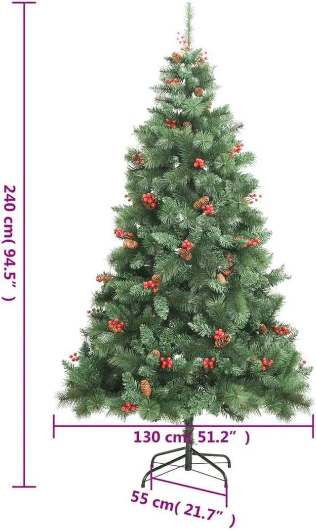 Alt view image 4 of 7 - vidaXL Artificial Hinged Christmas Tree 300 LEDs and Ball Set Xmas Decoration
