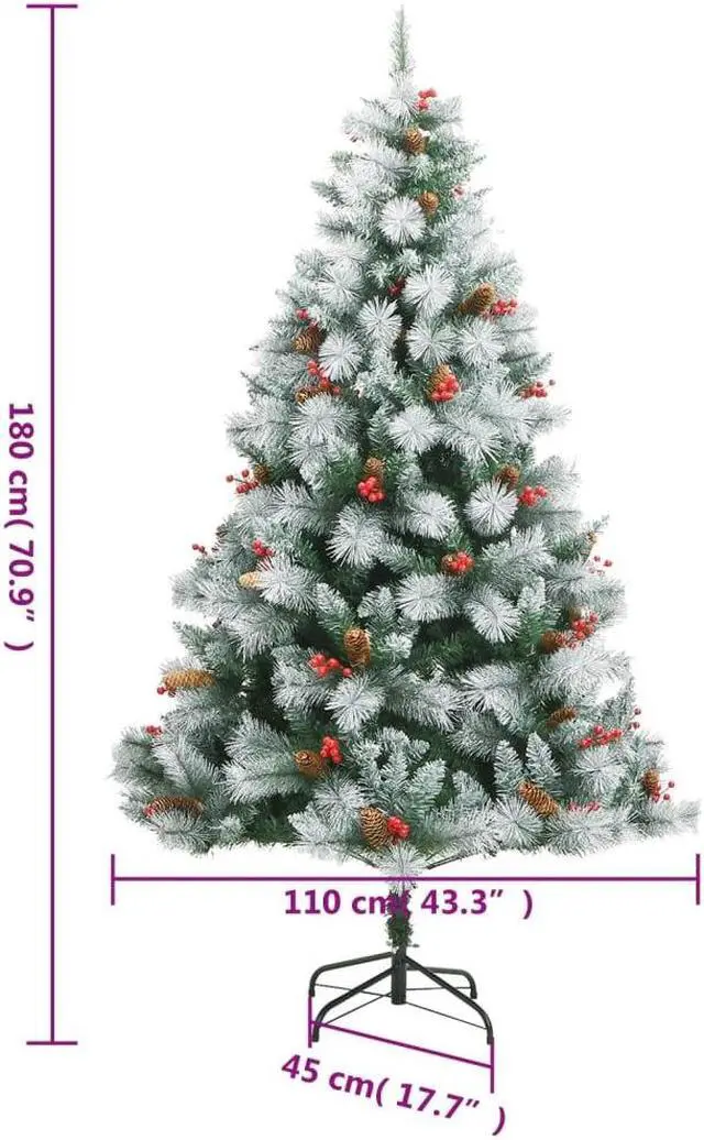 Alt view image 4 of 7 - vidaXL Artificial Hinged Christmas Tree 300 LEDs and Ball Set Xmas Decoration