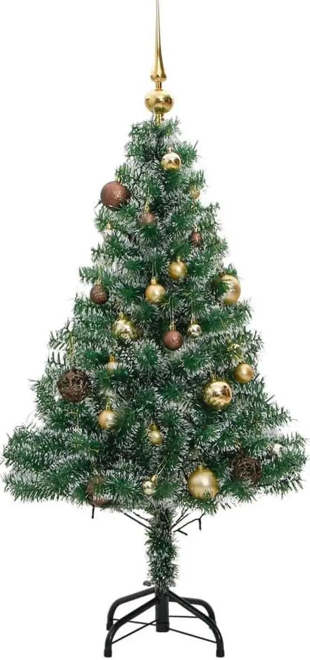 Alt view image 2 of 7 - vidaXL Artificial Christmas Tree 150 LEDs&Ball Set&Flocked Snow Xmas Decoration