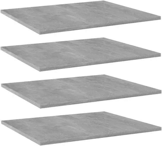 Alt view image 10 of 11 - vidaXL Bookshelf Boards Floating Shelf 4 Pcs Concrete Gray Engineered Wood