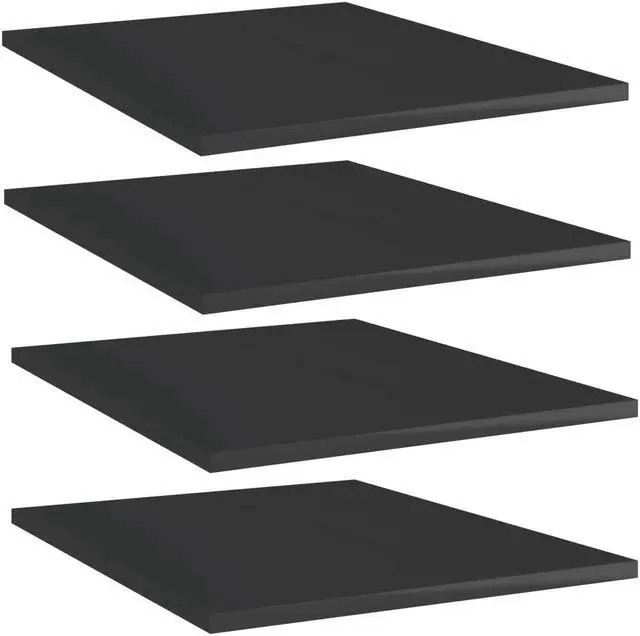 Alt view image 12 of 13 - vidaXL Bookshelf Boards Floating Shelf 4 Pcs High Gloss Black Engineered Wood