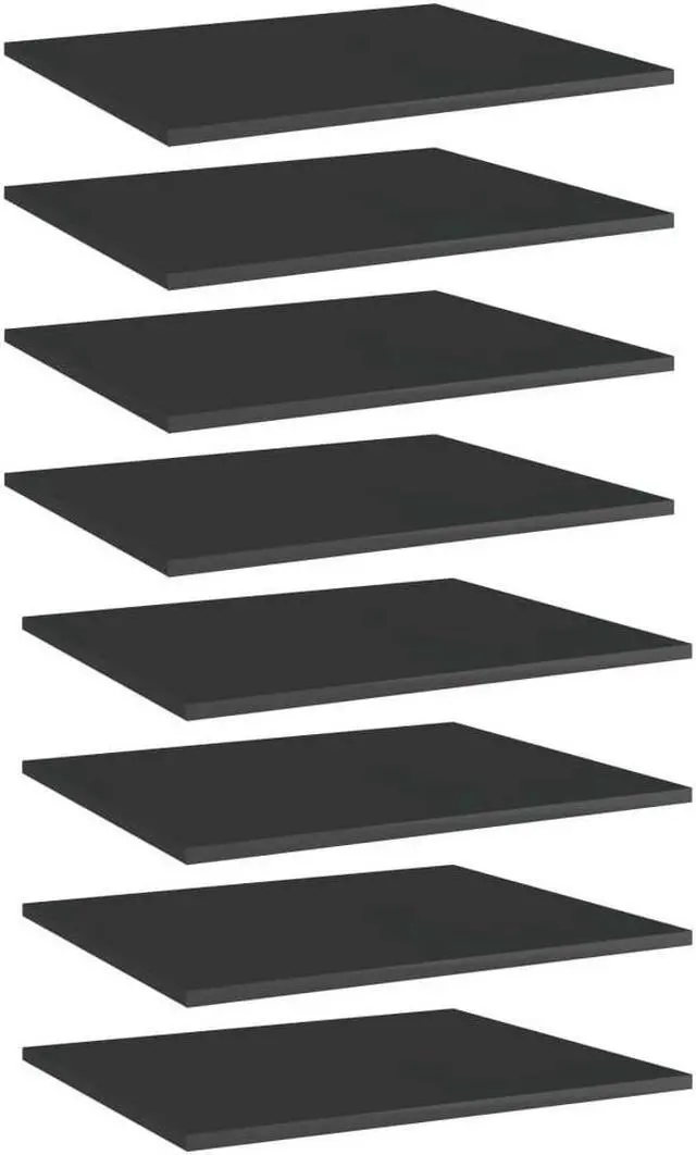 Alt view image 12 of 13 - vidaXL Bookshelf Boards Floating Shelf 8 Pcs High Gloss Black Engineered Wood