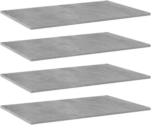 Alt view image 11 of 12 - vidaXL Bookshelf Boards Wall Shelving Shelf 4 Pcs Concrete Gray Engineered Wood