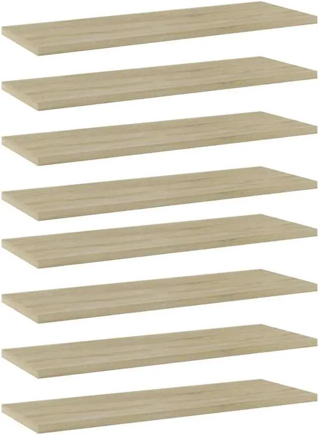 Alt view image 13 of 14 - vidaXL Floating Shelf Bookshelf Board Rack 8 Pcs Sonoma Oak Engineered Wood