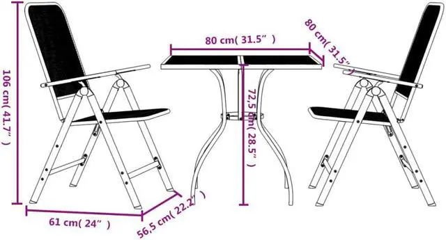 Alt view image 4 of 6 - vidaXL Patio Dining Set Outdoor Furniture Conversation Set Anthracite Metal Mesh