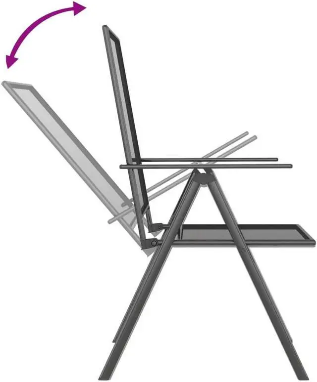 Alt view image 5 of 6 - vidaXL Patio Dining Set Table and Chair Furniture 5 Piece Anthracite Steel