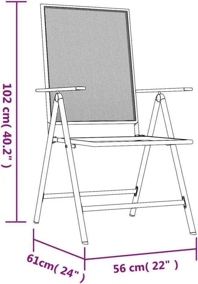 Alt view image 4 of 6 - vidaXL Patio Dining Set Table and Chair Furniture 5 Piece Anthracite Steel