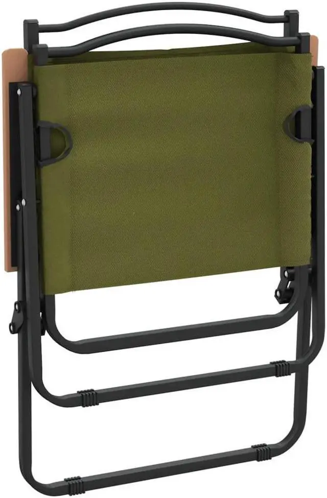 Alt view image 3 of 6 - vidaXL Camping Chair 2 Pcs Outdoor Folding Camping Chair Green Oxford Fabric